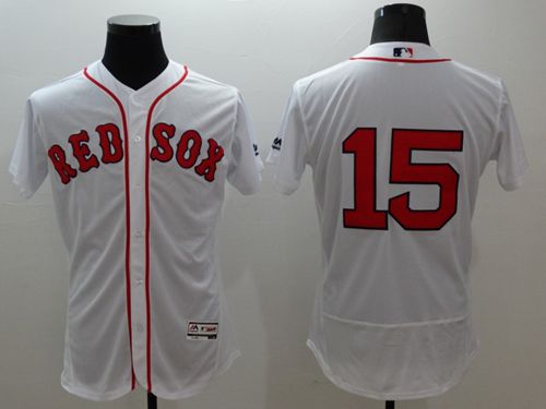 Red Sox #15 Dustin Pedroia White Flexbase Authentic Collection Stitched MLB Jersey